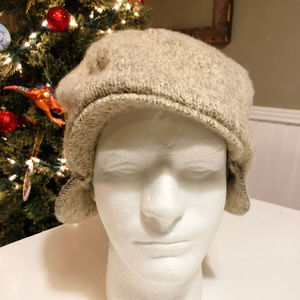 LL BEAN VINTAGE Tan WOOL KNIT HUNTING CAP